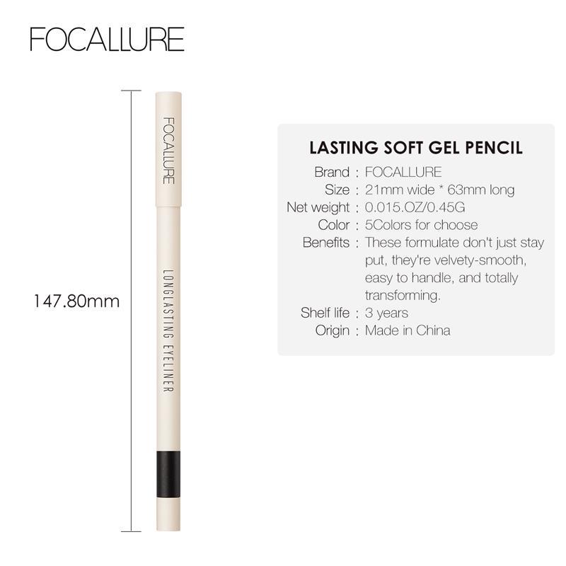 Buy FOCALLURE Eyeliner Pencil Long lasting Soft 5 Colors Eyeliner gel