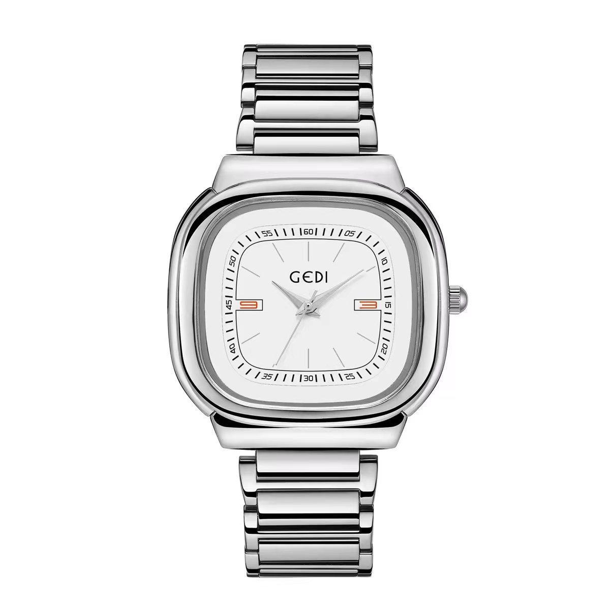 Waterproof Quartz Women S Watch, Simple Square Large Plate Watch, Niche High-End Stainless Steel Women S Watch