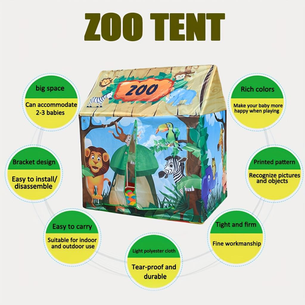 Casa de brincar Tenda para Crianças Interior, Tenda Grande Espaço para Crianças Exterior, Fácil de Transportar e Montar, Quarto Grande para Engatinhar, Aniversário Natal