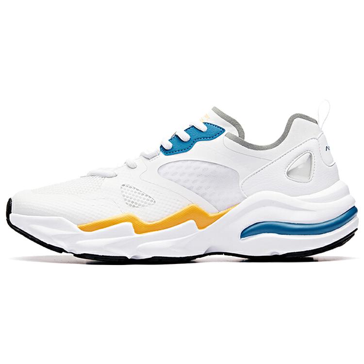 

New Anta Life Collection Cushioning, Slip Resistant, Breathable, Lightweight Low top Casual Shoes Men s White Blue Yellow 91928880-1 44.5