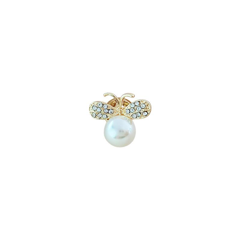 Temperament Bee Pearl Buckle Brooch Premium Temperament Women'S Silk Scarf Buckle Fixed Clothes Pin