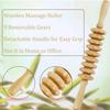 Alark Wooden Massager Gua Sha Stick Massage Tool Pain Relief Neck & Back Relax Professional Body Massager 9 Wheels Curved Roller Stick Sculpting