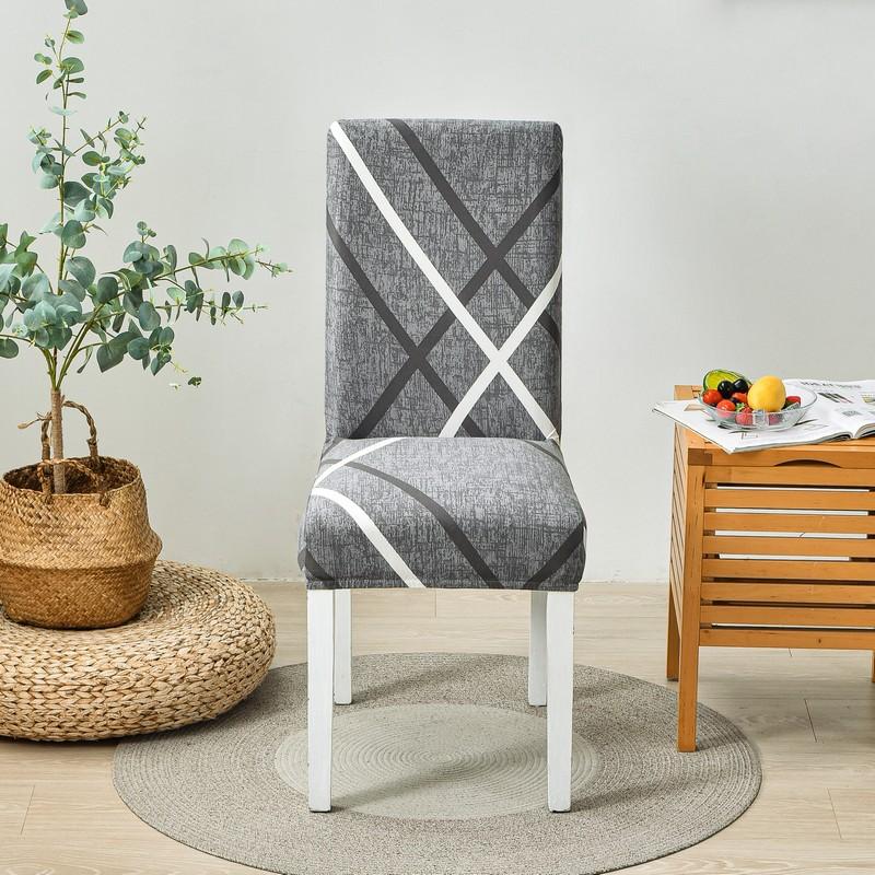 Universal Simple Chair Cover, One-Piece Elastic Dining Chair Cover, Plaid Household All-Inclusive Elastic Dust Cover