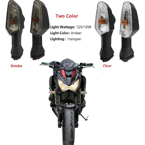 Motorcycle Turn Signals - Amber Light,12V, Halogen Indicator Light Waterproof Smoke Lens Fits KAWASAKI NINJA 300 400 650 1000 ZX6R ZX10R ZX10RR