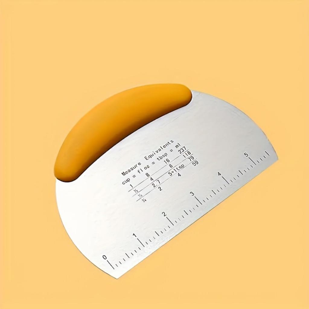 1 Piece Multi-Functional Stainless Steel Pastry Spatula with Measuring Ruler , Great for Cutting Bread, Pizza, Cake .