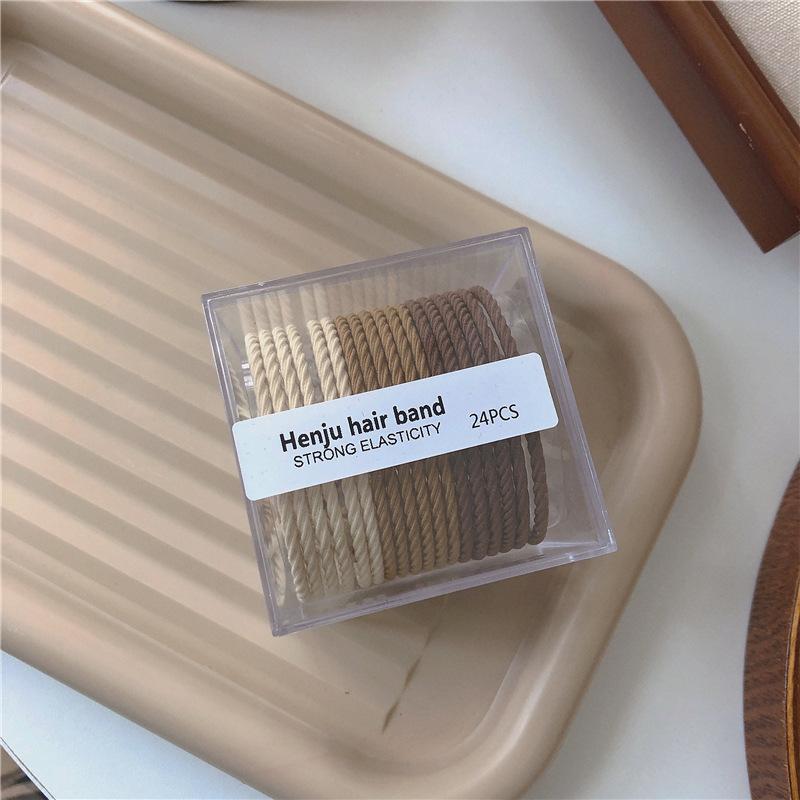 24 Haargummis werden mit einer hochwertigen Aufbewahrungsbox geliefert, nahtlose Haargummis, Stirnbänder, Lederbänder und Haarschmuck