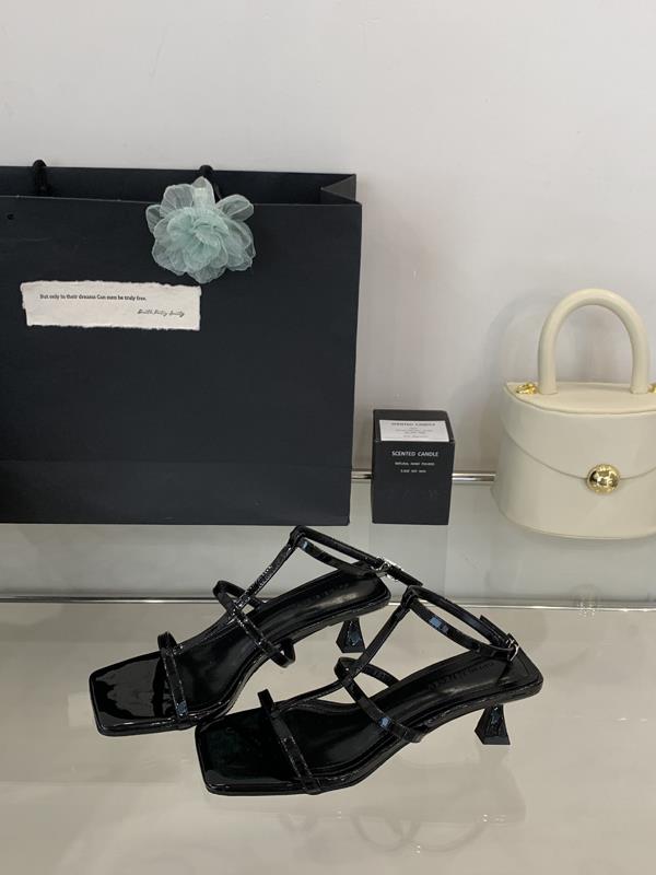 Fashion Cross Female Sandal Med Comfort Shoes for Women Mid-Calf Strap 2025 Summer High Heels Square Toe Girls Medium Buckle High-heeled