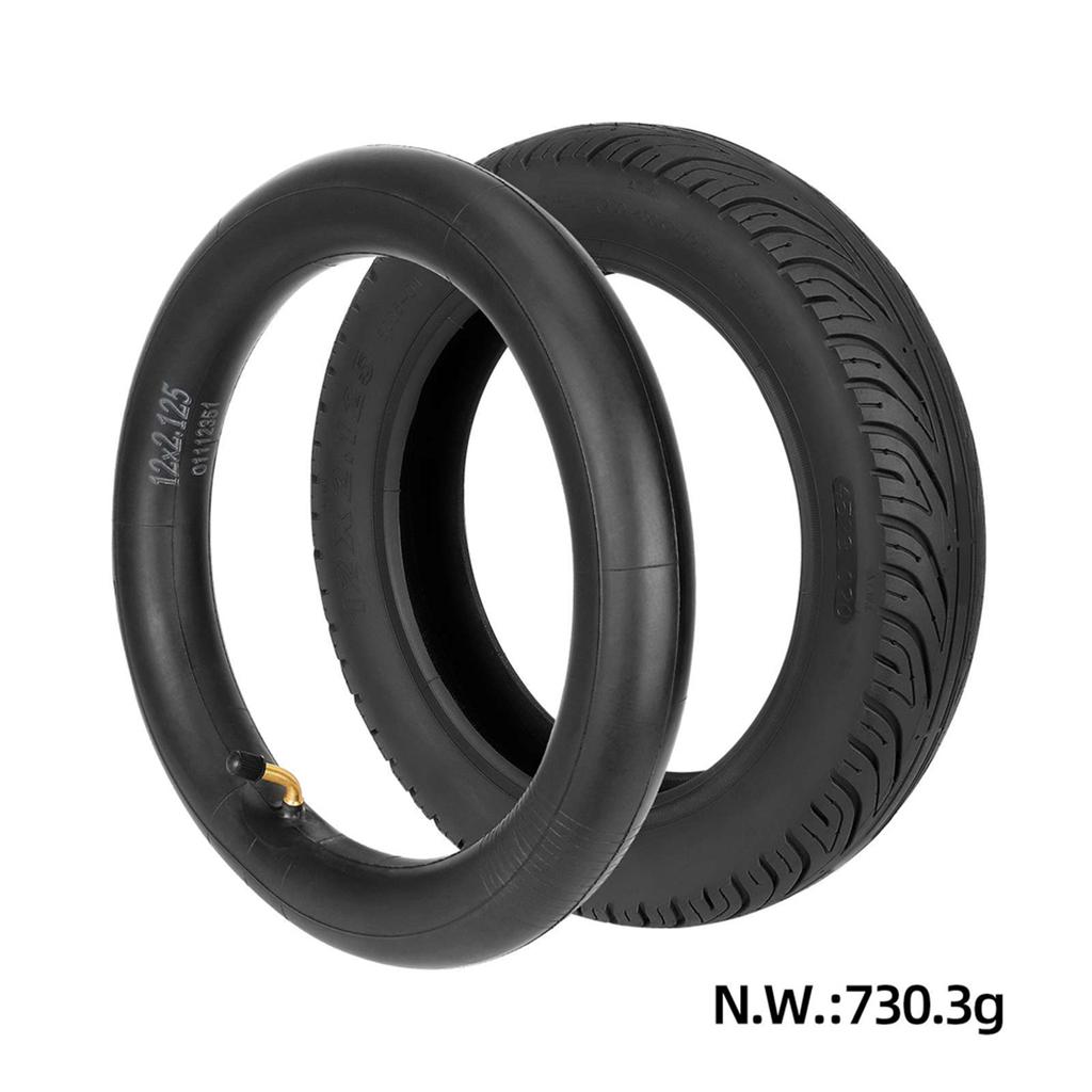 12x2.125 Off Road Tire 12 Inch Electric Scooters Vacuum Tire with 12x2.125 Thickened Angle Valve Inner Tire Replacement