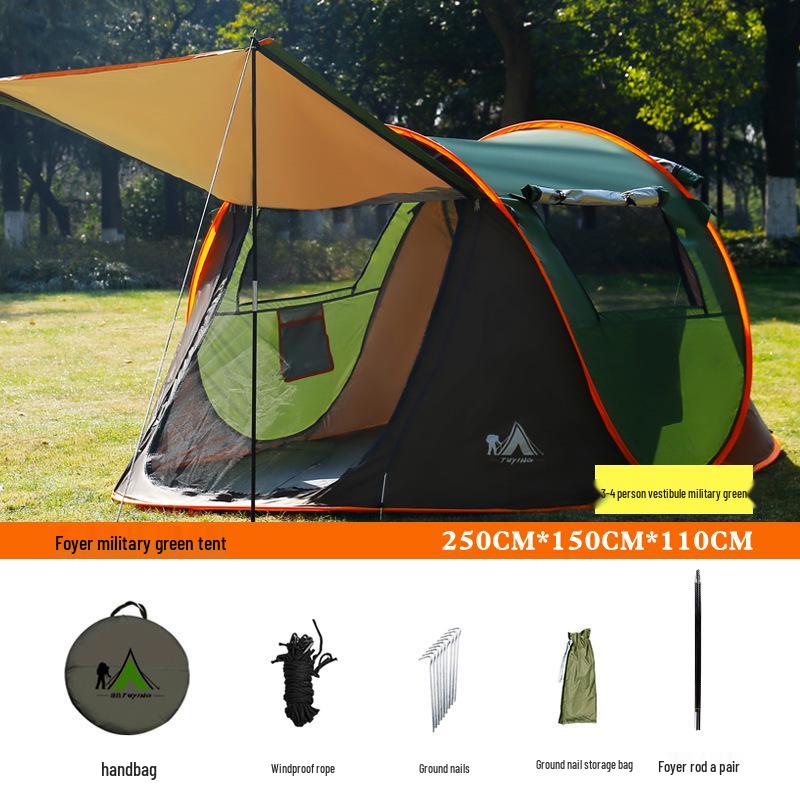 Automatic Pop-Up Tent for 3-4 People - Portable, Foldable, Ideal for Beach or Camping