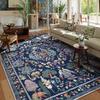 Living Room Carpet Stylish Retro Floral Large Area Bedroom Bedside Soft Floor Mat Leisure Area Coffee Table Rug Tapis