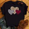 Fashion Women T Shirt Love Heart Printed T Shirt Casual Red Tops 90s Valentine's Shirt Female Harajuku Graphic Tshirt Streetwear