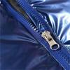 Giacca imbottita lucida da uomo, parka largo, hip hop, streetwear, giacca a vento spessa, cappotto caldo invernale, collo alto, abbigliamento da uomo