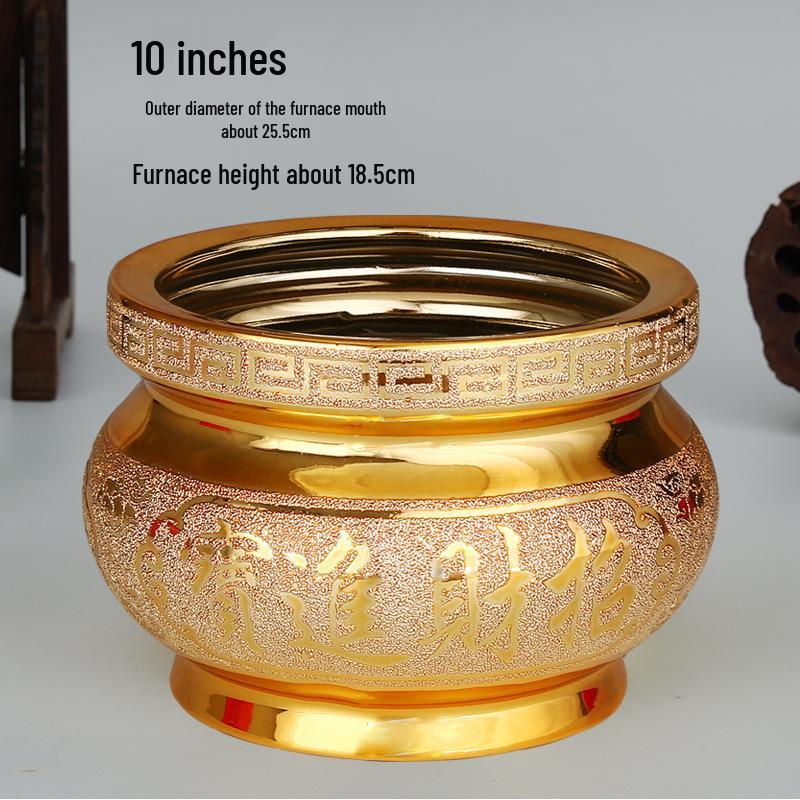 Small Ceramic Buddha Incense Burner with Golden Sand