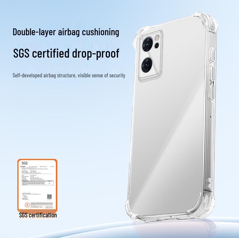 OPPO Reno7 Airbag Drop-proof Transparent TPU Case: Compatible with Reno7, Reno7 Pro, Reno7 SE.