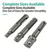 3Pcs Socket Driver Set Shank Electric Bit Adapters Impact Drill Hammer Adapters Wrenches Tool Easy To Install
