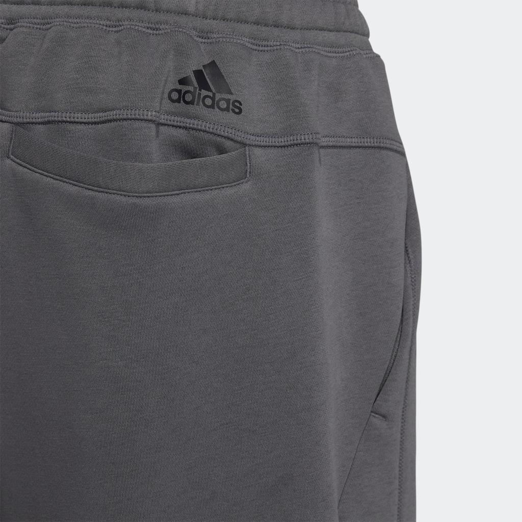 Adidas Alphabet Logo Print Loose Fleece-Lined Knit Sweatpants Men Bottoms Dark-Grey IB2741