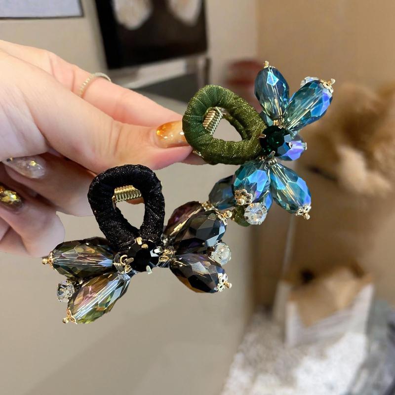 Crystal Half-Up Hair Clip Exquisite Rhinestone Side Hair Clip Shark Clip For Women