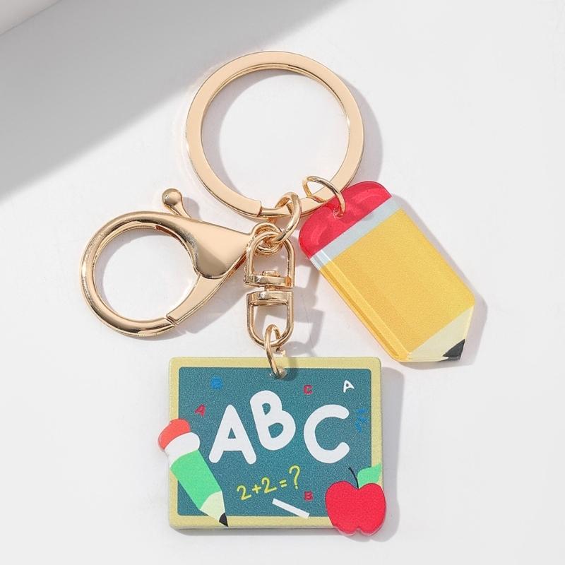 4PCS Playful Stationery And Pencil Shaped Keychains Perfect For Academic Celebrations And Student Incentives