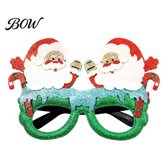 Occhiali da Festa di Babbo Natale Occhiali di Natale, Montature Festose Glitterate, Cappello Albero Pupazzo di Neve Orso Occhiali Divertenti per Bomboniere Pan di Zenzero