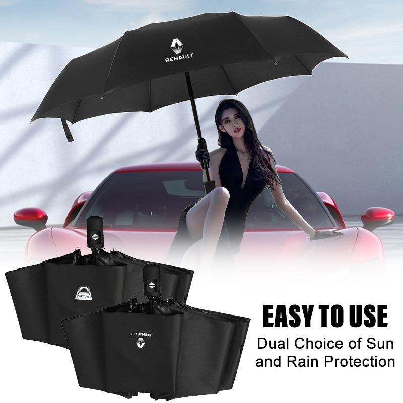 1Pcs Car Portable Folding Automatic Three Folding Umbrella Sunshade For Renault Dacia Koleos Clio Laguna 2 Megane 2 3 Duster Logan Captur