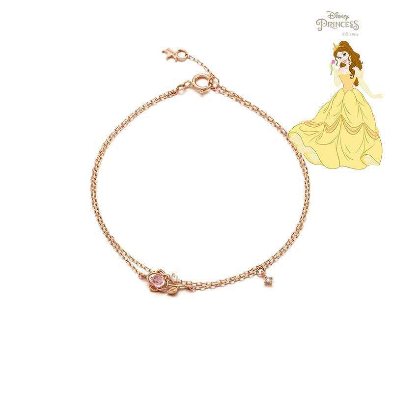 Weihnachtsedition Disney Belle Prinzessin Armband: Exquisiter Luxus-Silberschmuck für Damen