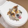 Playful Peek-a-Boo Puppy Toilet and Wall Sticker Set Waterproof Self-Adhesive Removable Decal for Bathroom WC Decoration