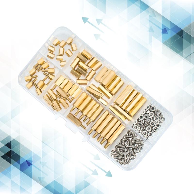 Industrial Grade Standoffs Screws Nuts Brass Hex Screw Nut Assortment Kits Suitable for Board Raspberry Motherboards