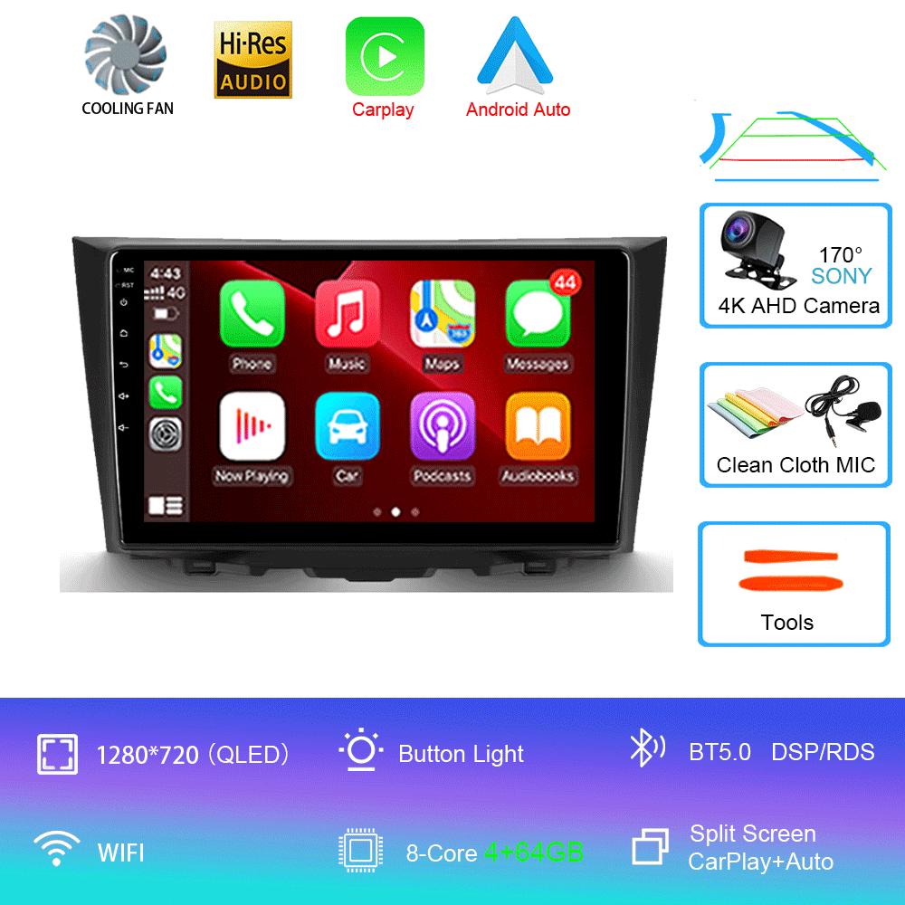 Car Radio Android 14 CarPlay Auto WIFI+4G For Suzuki Kizashi 2009 - 2015 GPS Navigation Stereo Multimedia Video Player Head Unit
