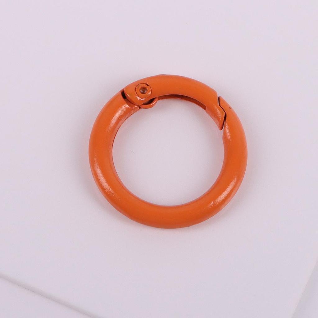 24mm Candy Color Round Metal Keychain - Handmade Spray Painted DIY Jewelry Accessory, Available In Multiple Colors