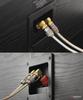 Nakamichi FanLock Excel Series 24k Gold Plated Right Angle Banana Plugs 10 AWG 18 AWG Gauge Size 4mm for Speaker Amplifier Stereo Home Theater Radio