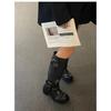 Casual Woman Knee-High Boots Fashion High Quality Leather Square Heel Knight Booties  Trend Women's Long Boots