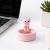 Resin Decorative Ornament Tray Cute Cat Storage Tray with Deep Plate Slot Pink Matte Desktop Jewelry Ornament for Dressing Table And Keys