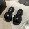 Fashion Summer Women's Slippers Designer Platform Slippers Fashion Bow One-Word Slipper 2025 New Casual Beach Slippers for Women Slides