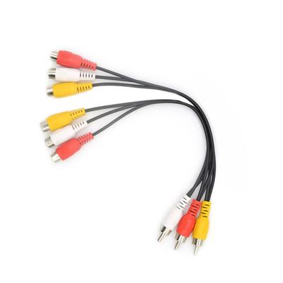 1Pc 3 RCA Male To 6 Female Splitter Cord DVD AV Audio Video Adapter Cable