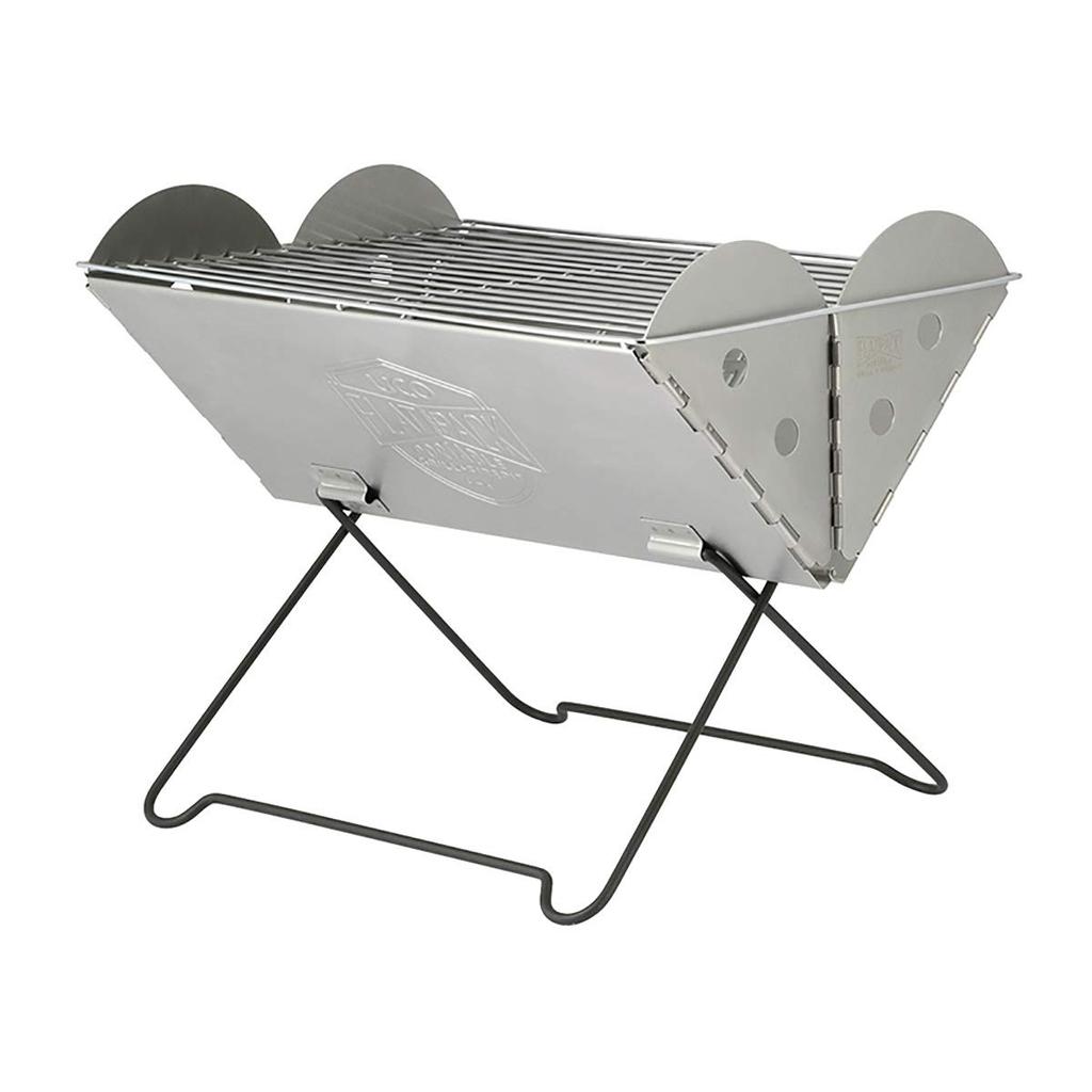 Uco Flat Pack Portable Grill & Fire Pit with Storage Case, Stainless Steel, 27175, for Outdoor Camping
