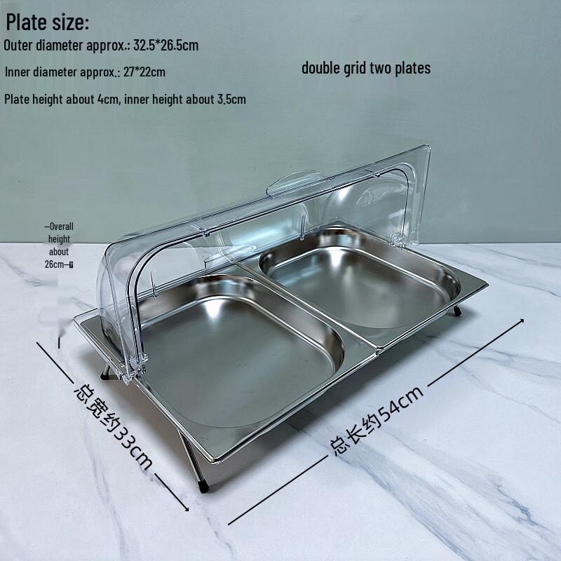 Rectangular Stainless Steel Serving Tray with Lid