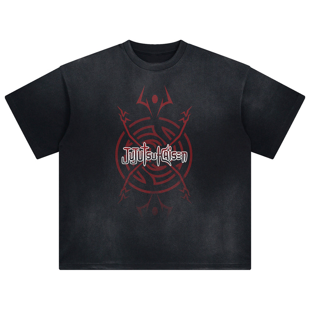 Fushiguro Toji Tričko Vyprané Oversized Y2k Jujutsu Kaisen Manga Streetwear Hip Hop Bavlna Krátký Rukáv Oblečení Ležérní Volné Dámské Pánské Oblečení