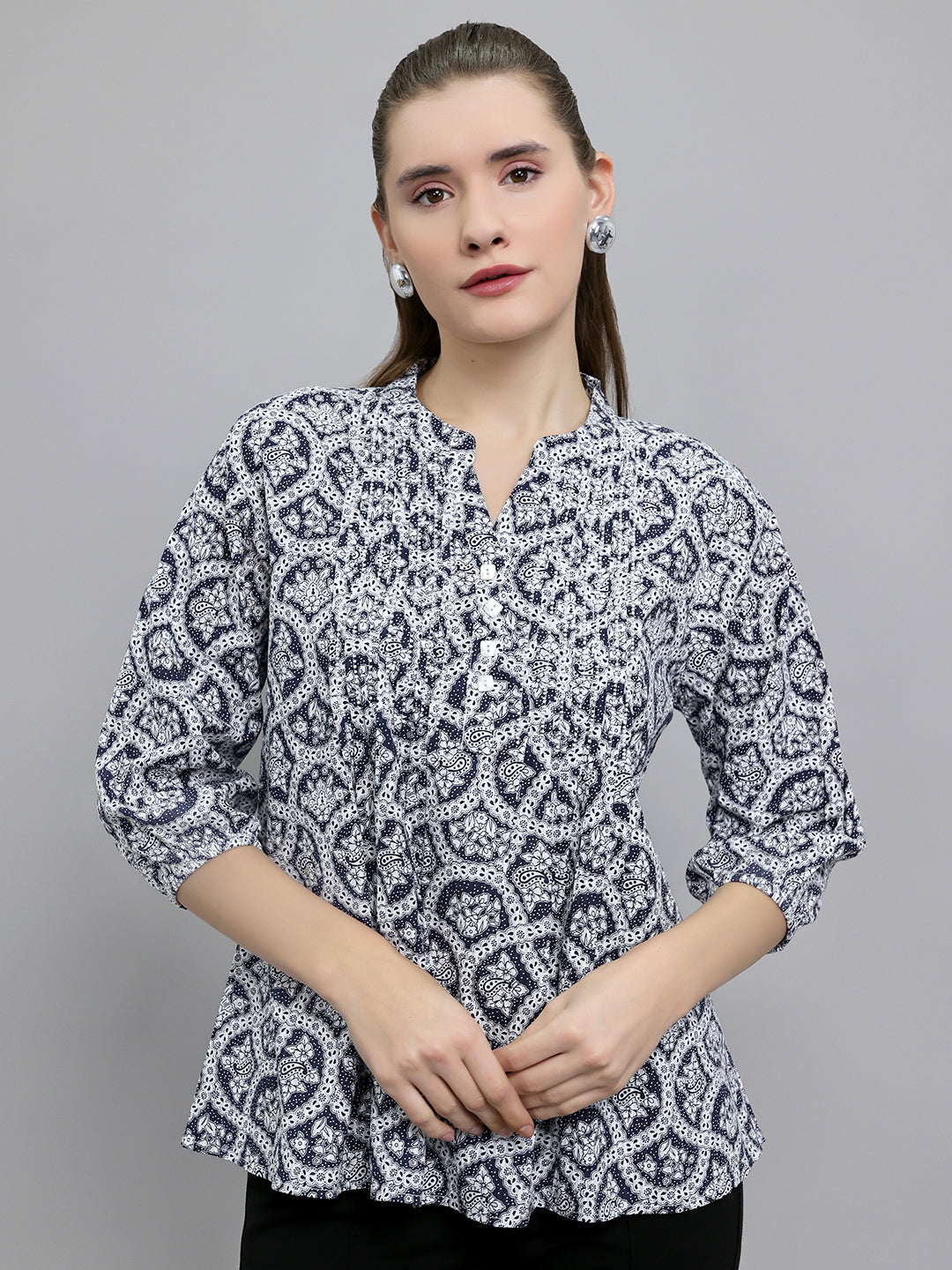 Monte Carlo Women Regular Fit Navy Blue Top S темно-синий