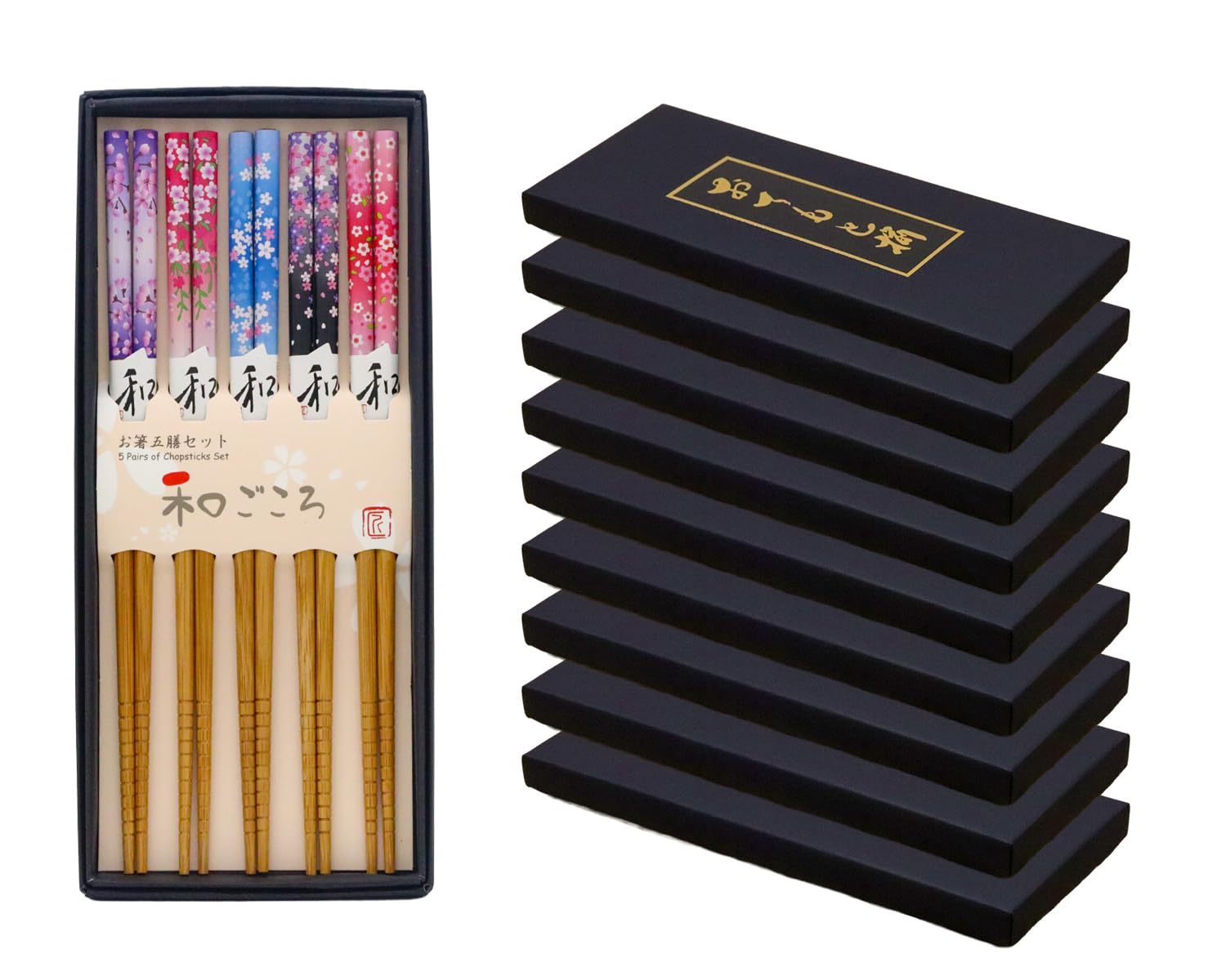 Castle Enterprise Wagokoro Chopsticks Cherry x 10 boxes Japanese souvenir (5 pairs, Blossom) set,