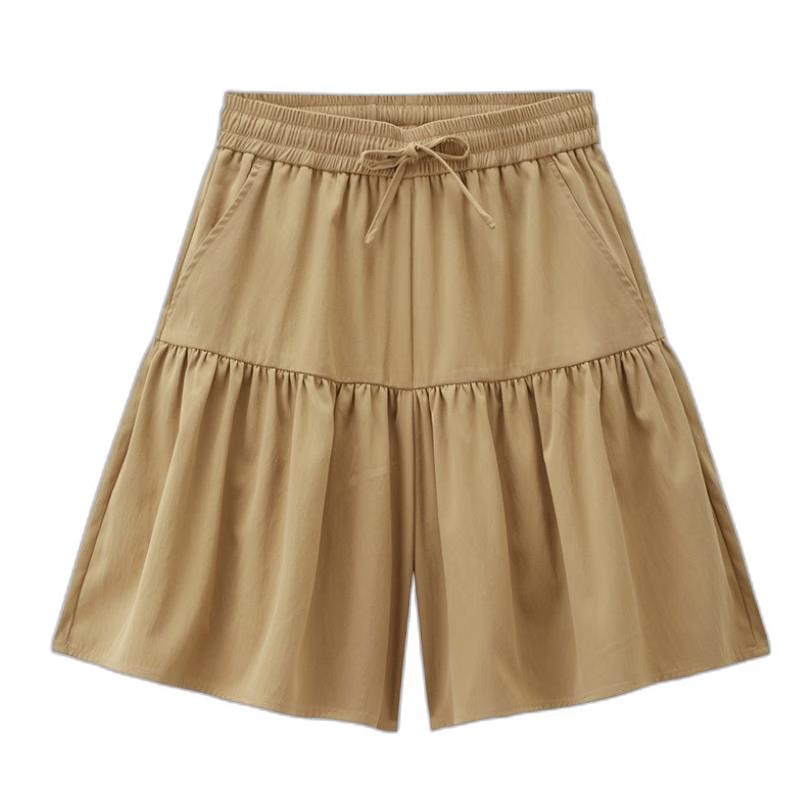 Giordano Women s Textured Drawstring Wide-Leg Skort L