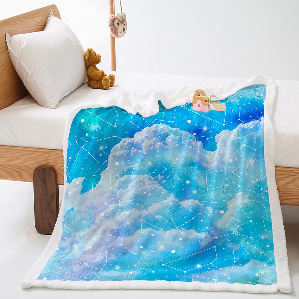 Starry Sky Wish Thickened Lamb Wool Crystal Fleece Blanket Blanket