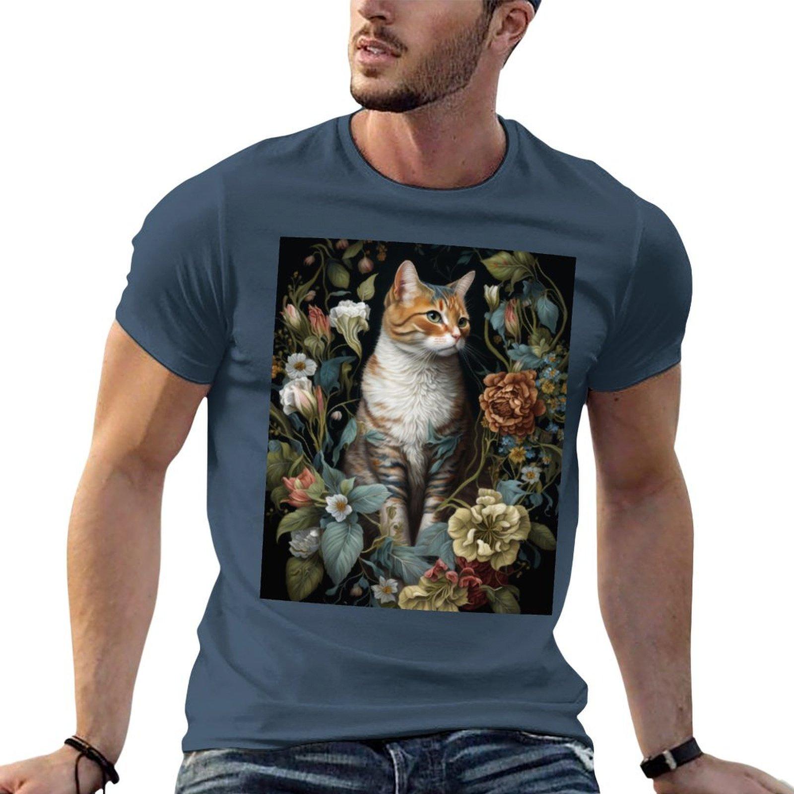 Calico Cat With Flowers Tshirt T Shirt Unisex Casual Unisex T Shirt Luxury Anime Tshirt Tshirt S