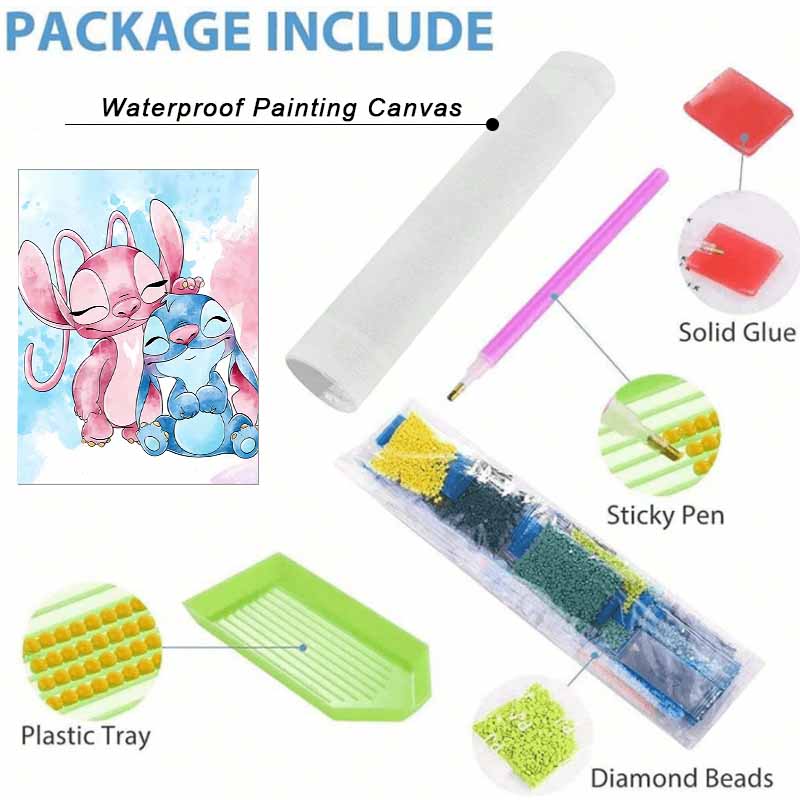 Disney Diamond Painting Set Stitch Angel Home Decor Craft, Perfect Handmade DIY Gift Idea