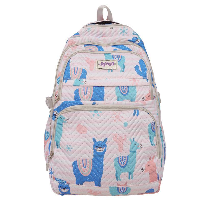 Cute Goose Cartoon Cat White Bear Sheep Pattern Student Backpack Teens For