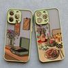 Cartoon Home Furnishing Table Cat Phone Case For iPhone 15 14 13 12 11 Pro Max Mini SE2 15 14 8 7 Plus X XR XS Shockproof Covers