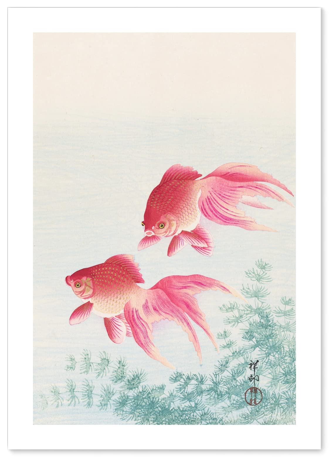 

Ohara Koson Goldfish Japanese Painting Poster, A3 Size, Made in Japan, Interior Wallpaper, Painting, Art, Wallpaper Poster