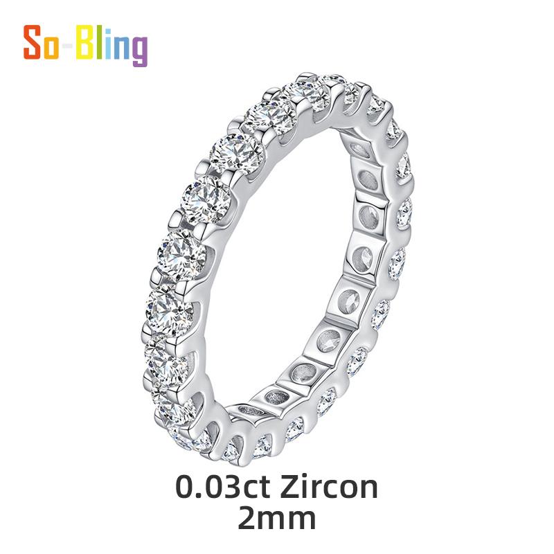 

So-Bling S925 Silver Rings For Women Elegant Fine Cubic Zirconia Ring Bridal Wedding Engagement Women Trendy Jewelry 5 серебряный