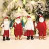 Red White Santa Claus Ornaments Resin Standing Christmas Figurine Handcrafted Holiday Santa Statue Xmas Party