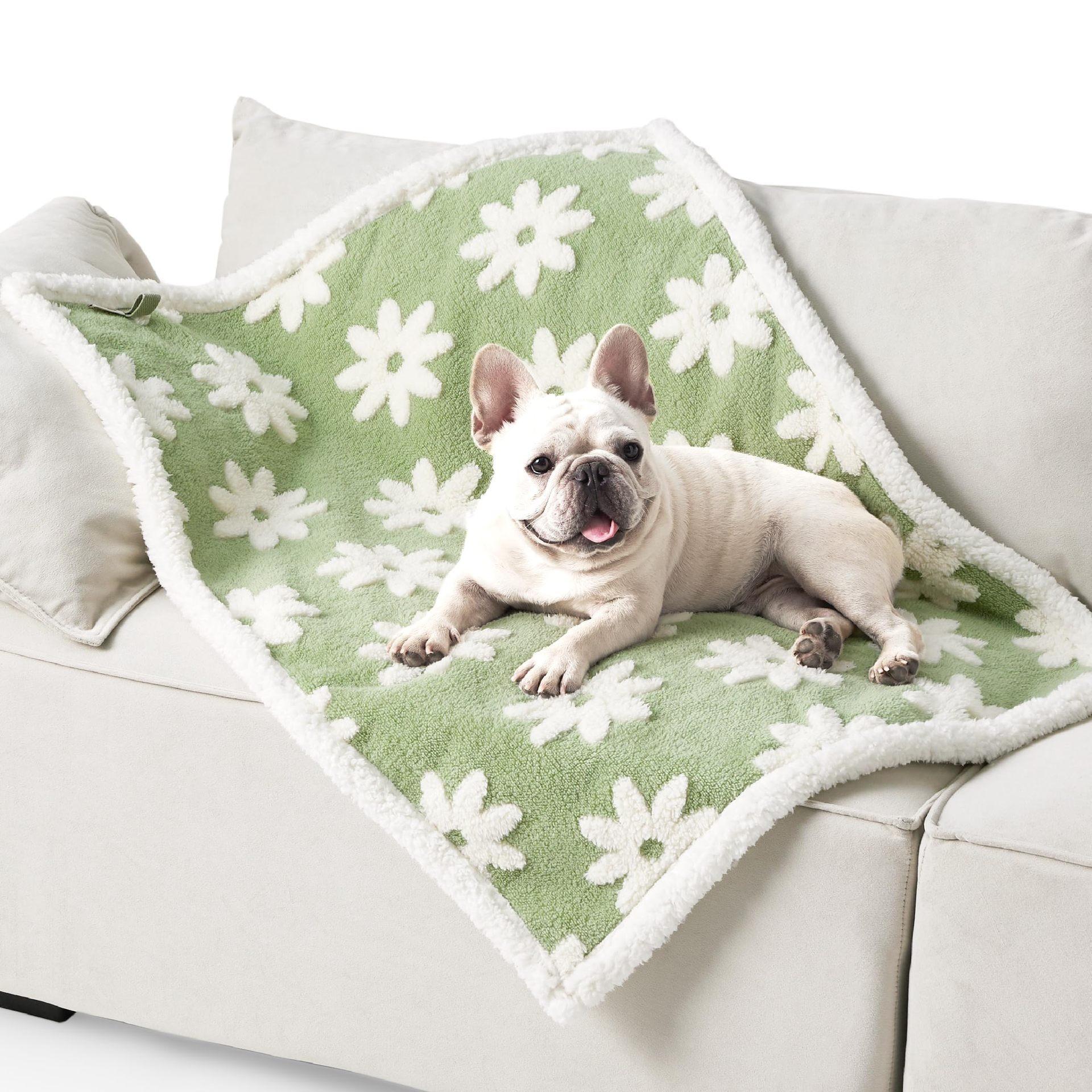 

2026 New Popular Pet Waterproof Blanket Cotton Fleece Sherpa Thickened Dog Blanket Pet Supplies XS зелений