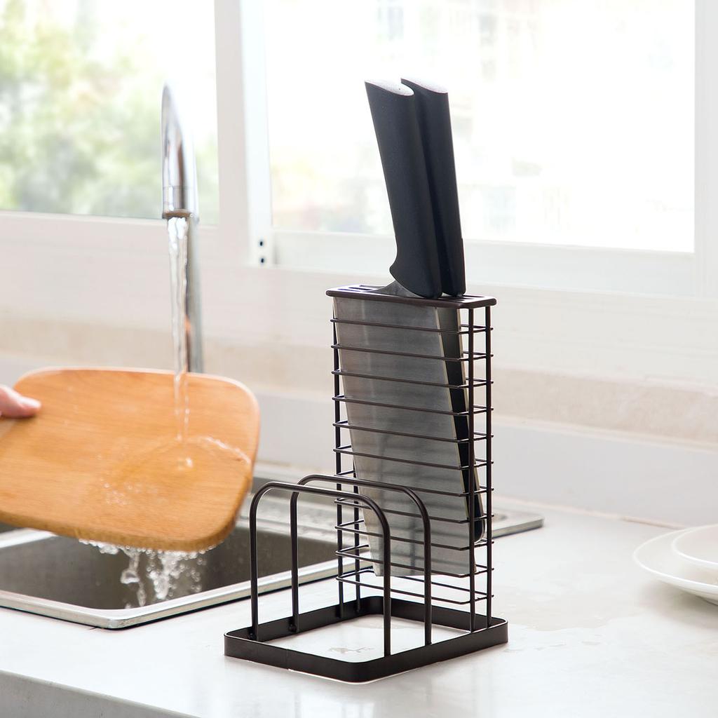 Iron Art Pot Stands Kitchen Pan Rack Cutting Board Storage Shelf Combination Knife Holder  Space Save  Tools